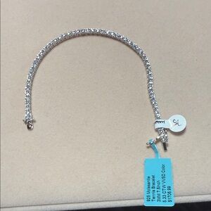 925 Silver Moissanite Tennis Bracelet 7.5”.